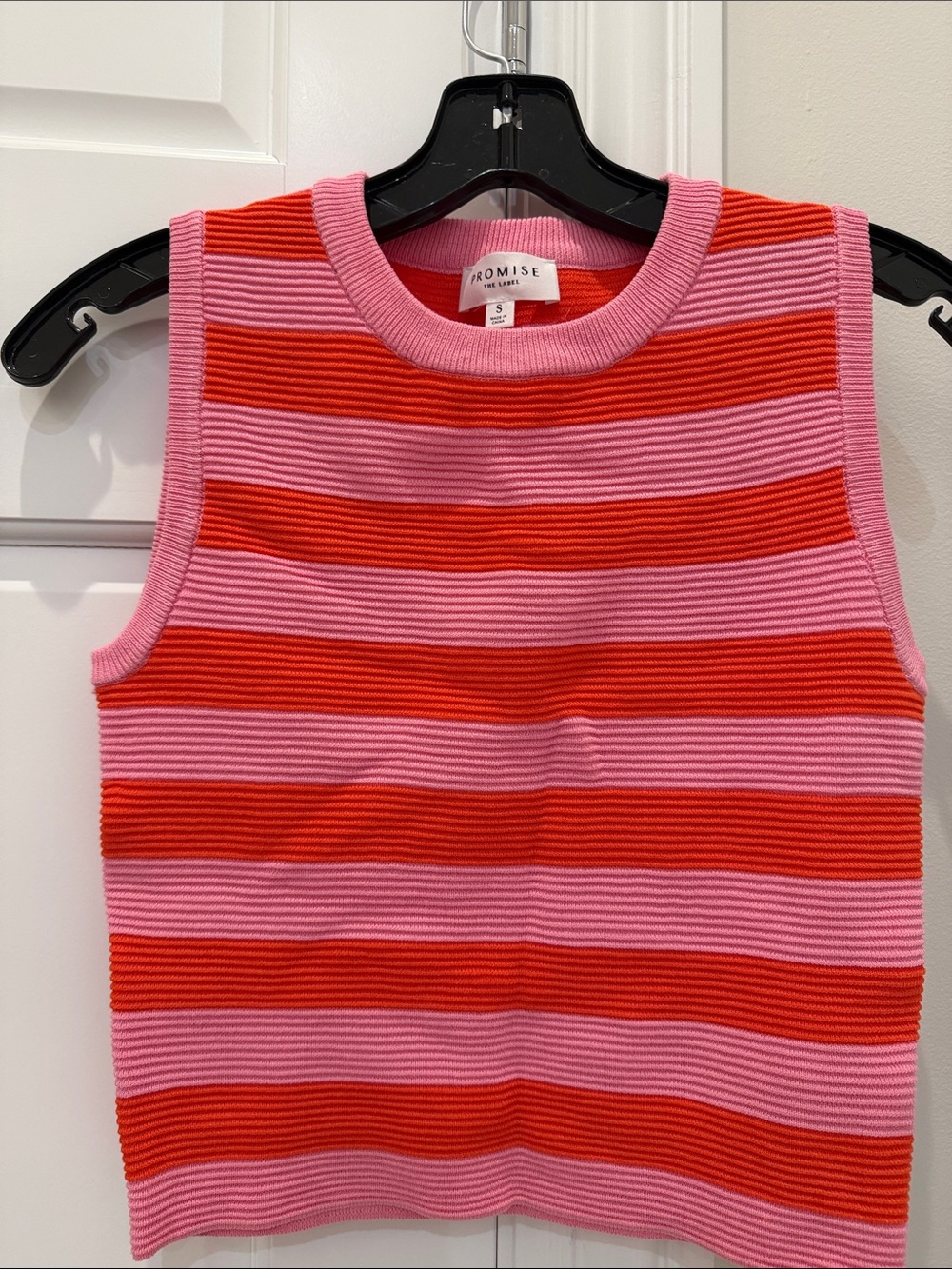 Promise Ribbed Stripe Tank in Pink and Red